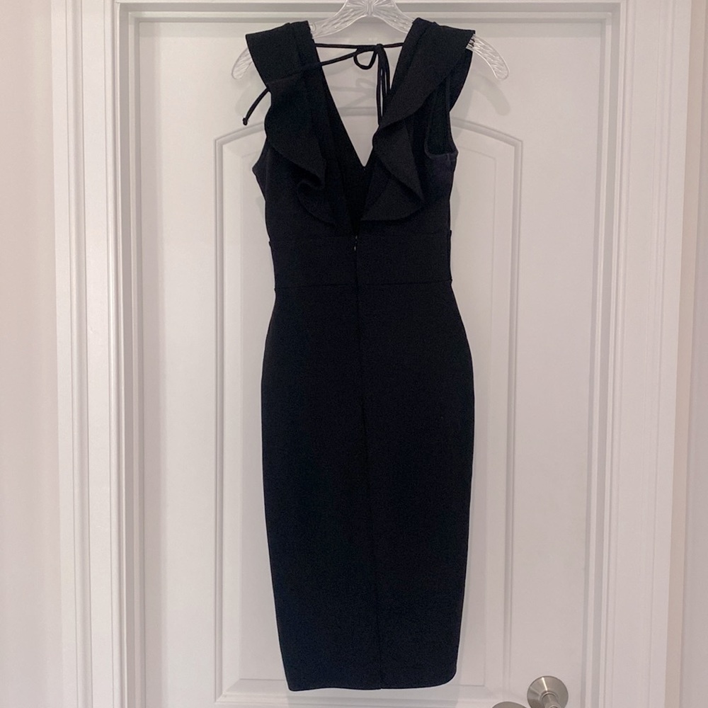Black Business Casual Dress with Ruffles - Size US Small - Picture 2 of 2